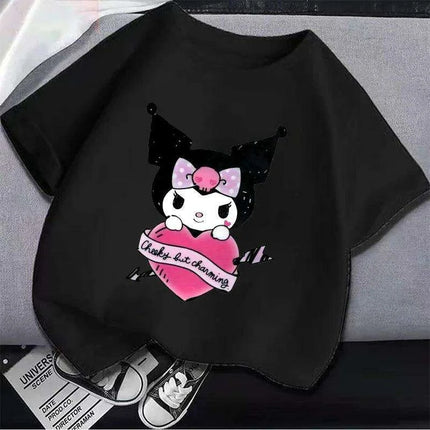 Kuromi Kids' Monochrome Cartoon T-Shirt: A Festive Fashion Essential - Très Elite