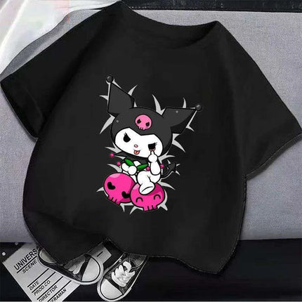 Kuromi Kids' Monochrome Cartoon T-Shirt: A Festive Fashion Essential - Très Elite