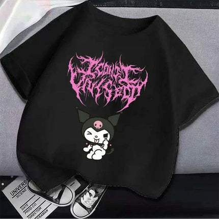 Kuromi Kids' Monochrome Cartoon T-Shirt: A Festive Fashion Essential - Très Elite