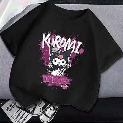 Kuromi Kids' Monochrome Cartoon T-Shirt: A Festive Fashion Essential - Très Elite
