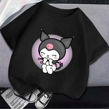 Kuromi Kids' Monochrome Cartoon T-Shirt: A Festive Fashion Essential - Très Elite