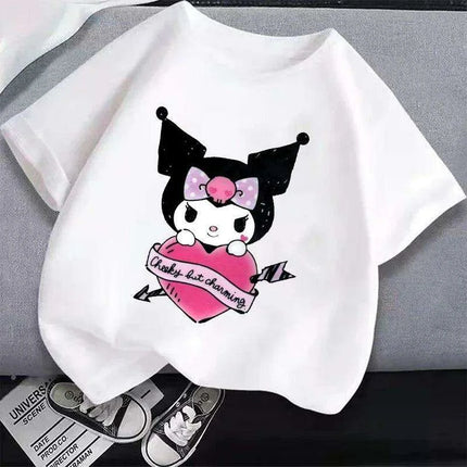 Kuromi Kids' Monochrome Cartoon T-Shirt: A Festive Fashion Essential - Très Elite