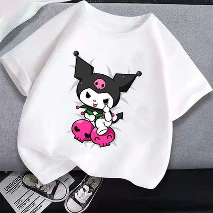 Kuromi Kids' Monochrome Cartoon T-Shirt: A Festive Fashion Essential - Très Elite