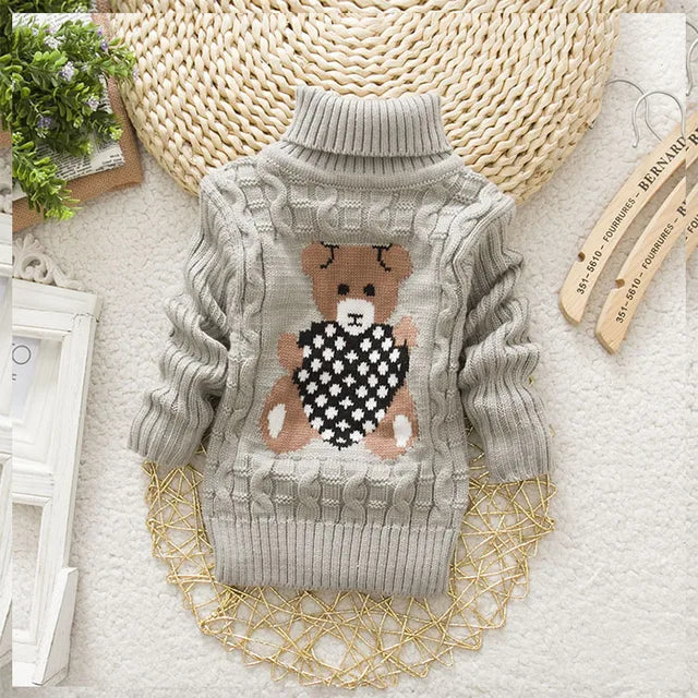 Winter Cartoon-Themed Toddler Unisex Sweaters for Chilly Days