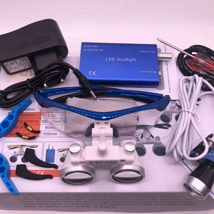 LED Dental Loupes: Adjustable Magnification with Comfortable Working Distance..