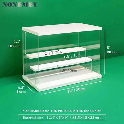 LED-Enhanced 6-Tier Acrylic Display Case with Dust-Resistant Sliding Doors- Très Elite- Très Elite