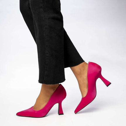 LORELLE FUXIA Pointed Toe Stiletto Pumps – Women's Fuchsia High Heels - Très Elite