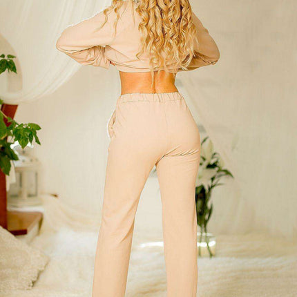 Lace-Accented Bohemian Cotton Lounge Trousers - Très Elite