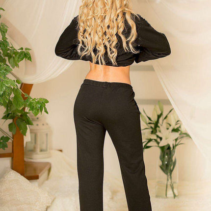 Lace-Accented Bohemian Cotton Lounge Trousers - Très Elite