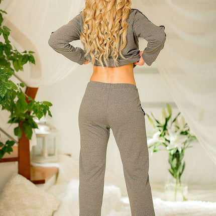 Lace-Accented Bohemian Cotton Lounge Trousers - Très Elite