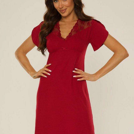 Lace-Adorned Nightshirt in Soft Viscose Blend - Très Elite