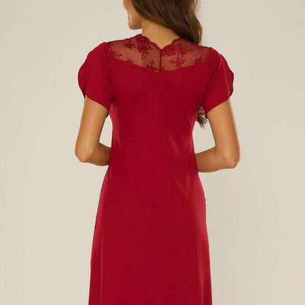 Lace-Adorned Nightshirt in Soft Viscose Blend - Très Elite