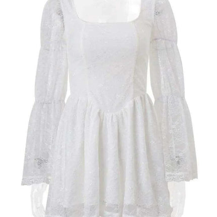Lace Long Sleeve Sexy Mini Dress - Très Elite