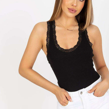 Lace Trim Boxer Style Blouse With Delicate Lace Detail - Très Elite