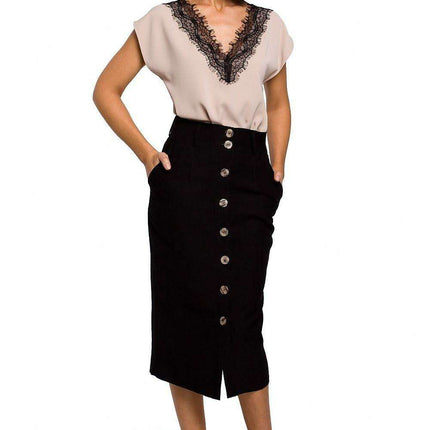 Lace Trim Sleeveless Blouse - Très Elite