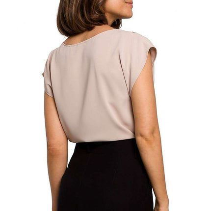 Lace Trim Sleeveless Blouse - Très Elite