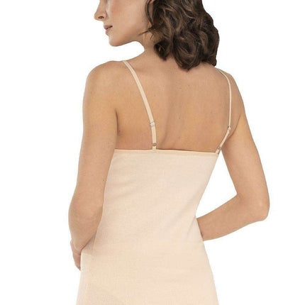 Lace-Trimmed Cotton Camisole with Underbust Detail - Très Elite