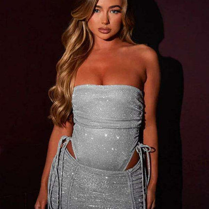 Lace-Up Skirt Set with Figure-Enhancing Design - Très Elite