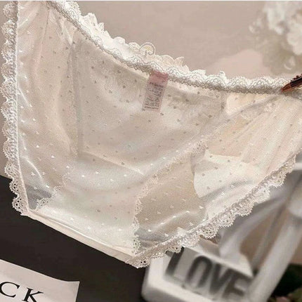 Ladies Seamless Satin Briefs with Floral Design - Sexy Mesh Back Underwear in Various Colors - Très Elite