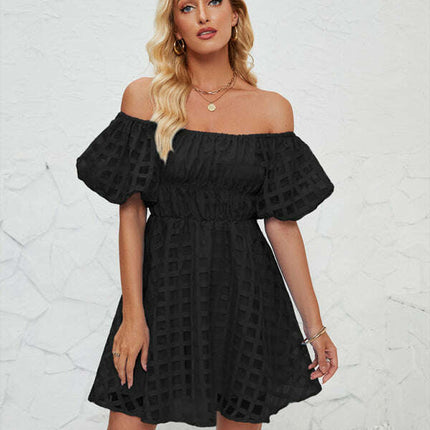 Ladies new fashion one shoulder lantern sleeve sexy backless dress - Très Elite