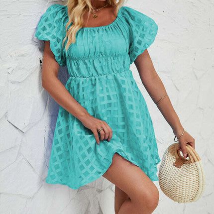 Ladies new fashion one shoulder lantern sleeve sexy backless dress - Très Elite