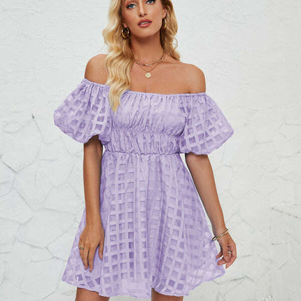 Ladies new fashion one shoulder lantern sleeve sexy backless dress - Très Elite