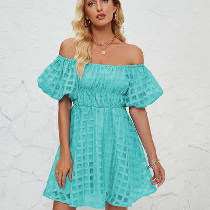 Ladies new fashion one shoulder lantern sleeve sexy backless dress - Très Elite