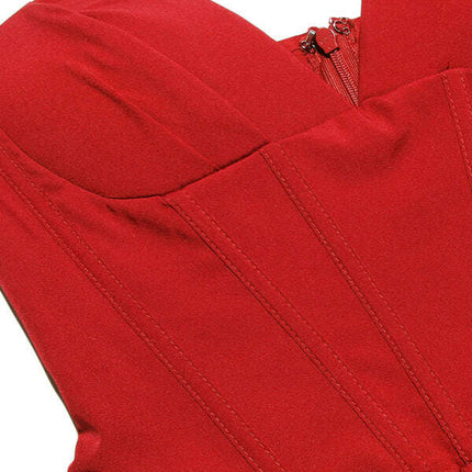 Ladies new sexy tube top backless herringbone waist dress - Très Elite