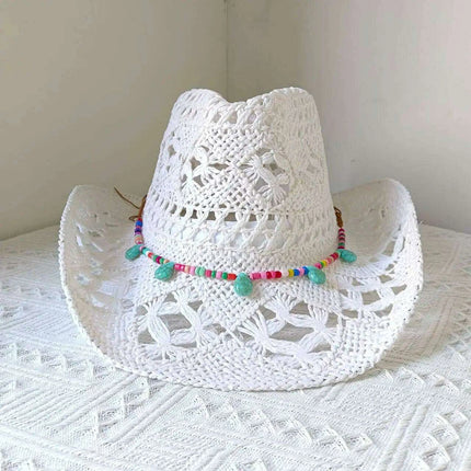 Lake Blue Western Cowboy Straw Hat Unisex with Adjustable Size - Très Elite