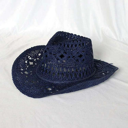 Lake Blue Western Cowboy Straw Hat Unisex with Adjustable Size - Très Elite