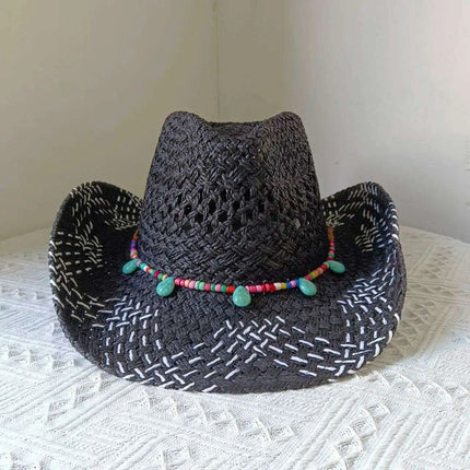 Lake Blue Western Cowboy Straw Hat Unisex with Adjustable Size - Très Elite