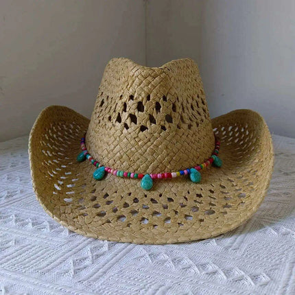 Lake Blue Western Cowboy Straw Hat Unisex with Adjustable Size - Très Elite