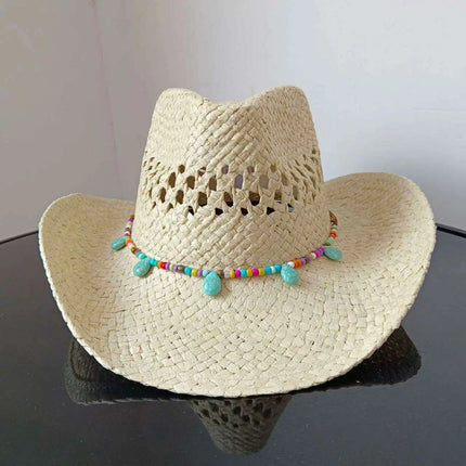 Lake Blue Western Cowboy Straw Hat Unisex with Adjustable Size - Très Elite