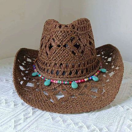 Lake Blue Western Cowboy Straw Hat Unisex with Adjustable Size - Très Elite