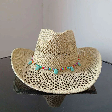 Lake Blue Western Cowboy Straw Hat Unisex with Adjustable Size - Très Elite
