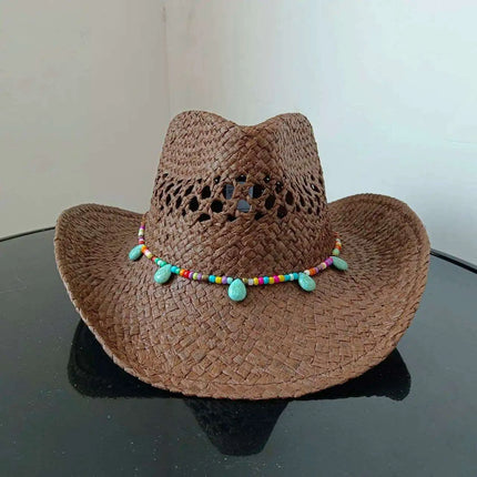 Lake Blue Western Cowboy Straw Hat Unisex with Adjustable Size - Très Elite
