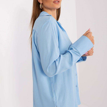 Lakerta Elegance Women's Long Sleeve Viscose Shirt with Stylish Semi-Circular Hem - Available in Sizes S/M & L/XL - Très Elite