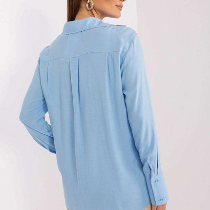 Lakerta Elegance Women's Long Sleeve Viscose Shirt with Stylish Semi-Circular Hem - Available in Sizes S/M & L/XL - Très Elite