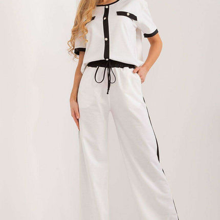 Lakerta Women's Stylish Cotton Trousers with Eye-Catching Contrasts - Très Elite