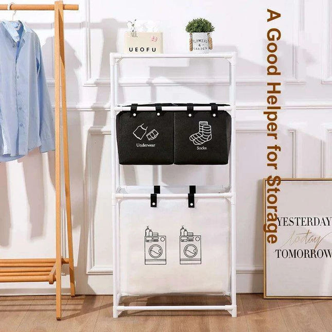 Laundry Organization System with Foldable Multi-layer Grid Design