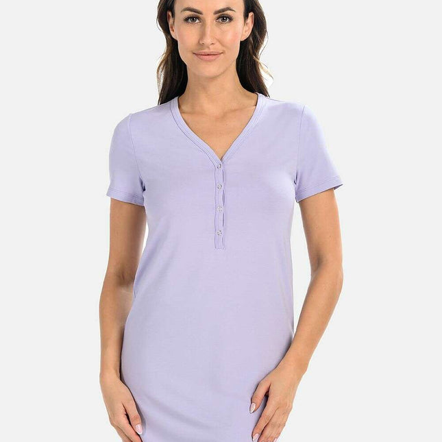 Lavender Nursing Nightshirt for Women – Viscose Lycra Comfort - Très Elite