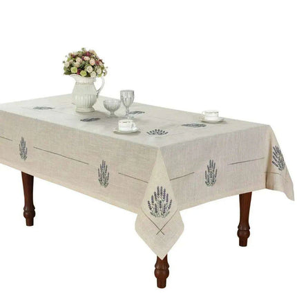 Lavender Provence Elegant Linen-Blend Table Cover for Sophisticated Dining- Très Elite- Très Elite