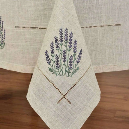 Lavender Provence Elegant Linen-Blend Table Cover for Sophisticated Dining- Très Elite- Très Elite