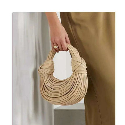 Lavish Gold Handcrafted Hobo Bag Set with Stylish Rope Accents - Très Elite