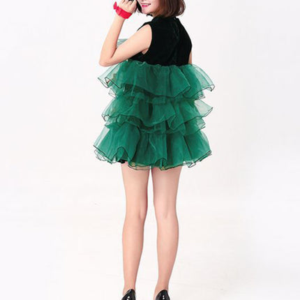 Layered Tulle Ruffled Shoulder Party Dress - Très Elite