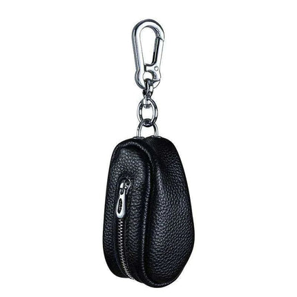 Leather Zippered Key Organizer Wallet for Car Keys