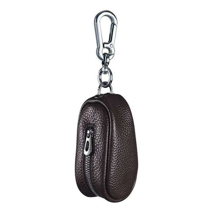 Leather Zippered Key Organizer Wallet for Car Keys