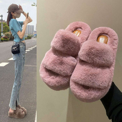 Leisure Fleece-lined Platform Slippers - Très Elite
