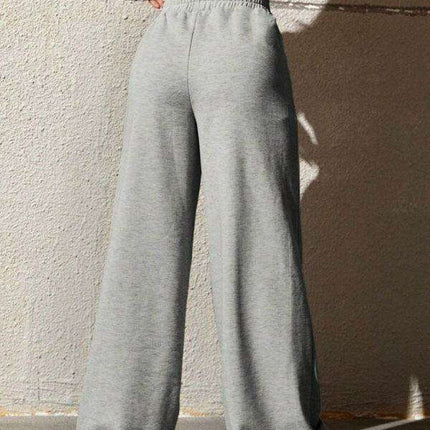 Leisurely Straight Leg Pants with Stretchy Waistband and Pockets - Très Elite