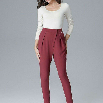 Lenitif Women's Chic Loose Fit Pants with Waist Accentuation - Très Elite
